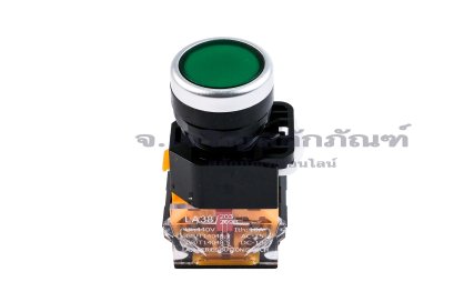 [E] สวิตช์ปุ่มกด ปุ่มกดล็อก รุ่น LA38-11T ปุ่มสีเขียว